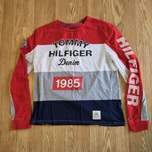 Tommy Hilfiger Men’s Shirt - Size M  - Red White Blue 1985 New York Logo